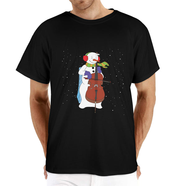 Snowman Cellist Unisex 100% Heavy Cotton T-Shirt